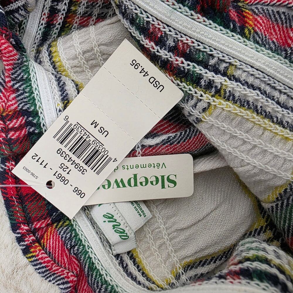 Aerie Plaid Flannel One Piece Romper Pajamas Sleepwear Velvet Tie NWT Medium - Picture 8 of 8